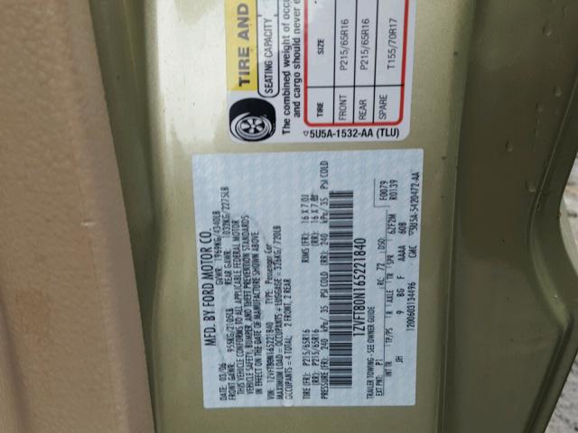 1ZVFT80N165221840 - 2006 FORD MUSTANG GREEN photo 10