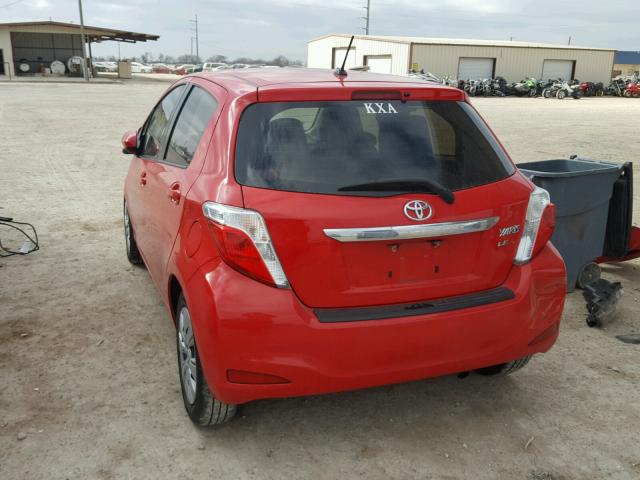 JTDKTUD35CD506366 - 2012 TOYOTA YARIS RED photo 3