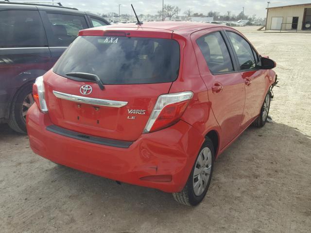 JTDKTUD35CD506366 - 2012 TOYOTA YARIS RED photo 4