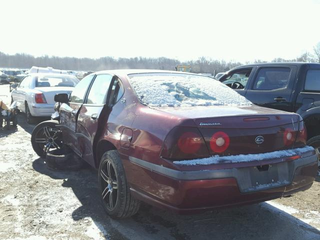 2G1WF55E619322264 - 2001 CHEVROLET IMPALA MAROON photo 3