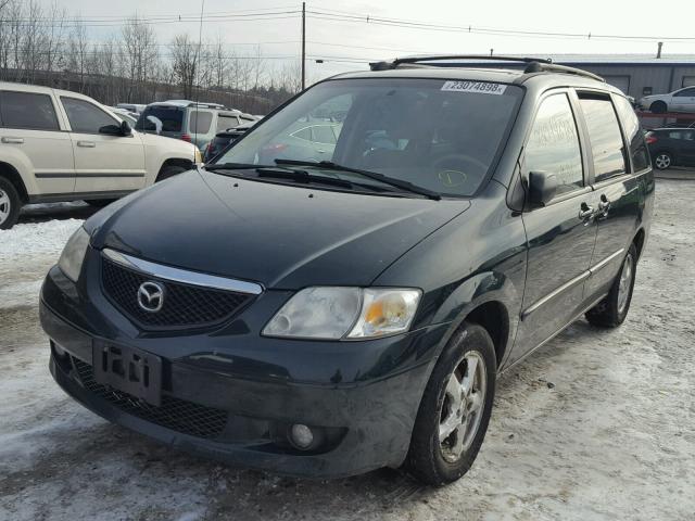 JM3LW28J820302327 - 2002 MAZDA MPV WAGON GREEN photo 2