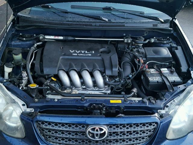 2T1BY32E85C459706 - 2005 TOYOTA COROLLA XR BLUE photo 7