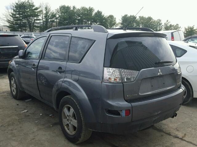 JA4MT31X67U002628 - 2007 MITSUBISHI OUTLANDER GRAY photo 3