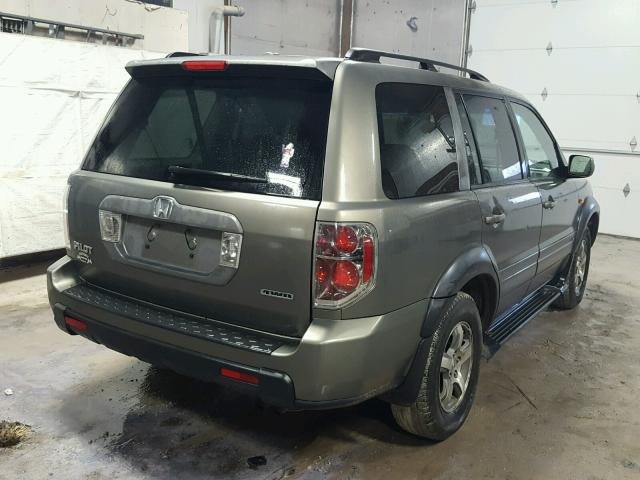 2HKYF18537H522772 - 2007 HONDA PILOT EXL GREEN photo 4