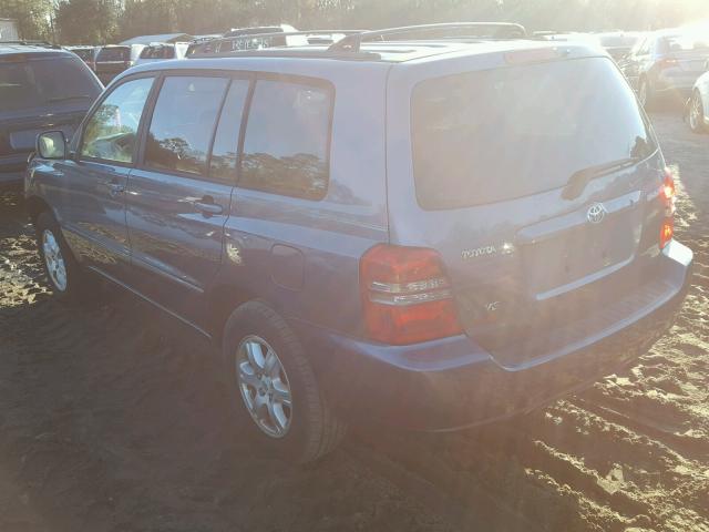 JTEGF21A330098635 - 2003 TOYOTA HIGHLANDER BLUE photo 3