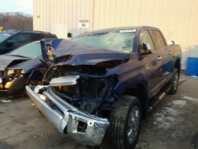 5TFAY5F15EX400726 - 2014 TOYOTA TUNDRA CRE BLUE photo 2