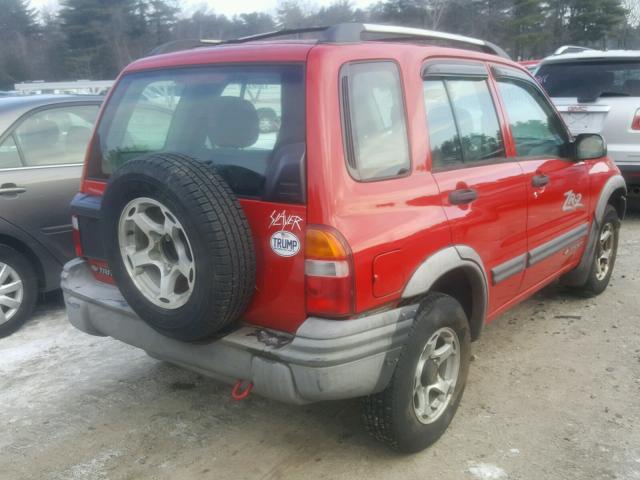 2CNBJ734416954641 - 2001 CHEVROLET TRACKER ZR RED photo 4