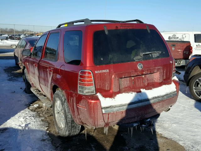 4M2CU81157KJ09487 - 2007 MERCURY MARINER LU BURGUNDY photo 3