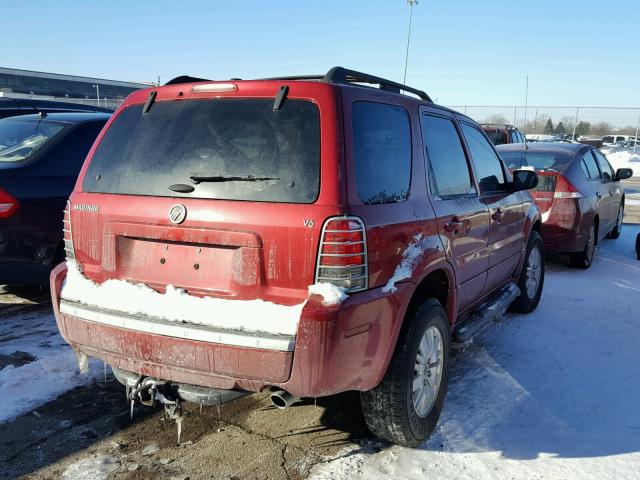 4M2CU81157KJ09487 - 2007 MERCURY MARINER LU BURGUNDY photo 4