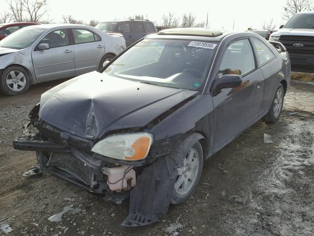 1HGEM21953L000972 - 2003 HONDA CIVIC EX შავი ფოტო 2