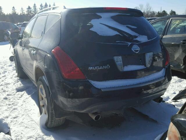 JN8AZ08W66W518241 - 2006 NISSAN MURANO SL BLACK photo 3