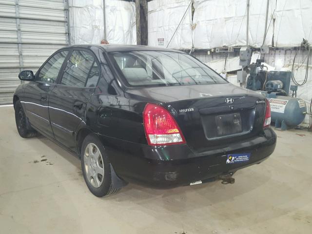 KMHDN45D83U592326 - 2003 HYUNDAI ELANTRA GL BLACK photo 3