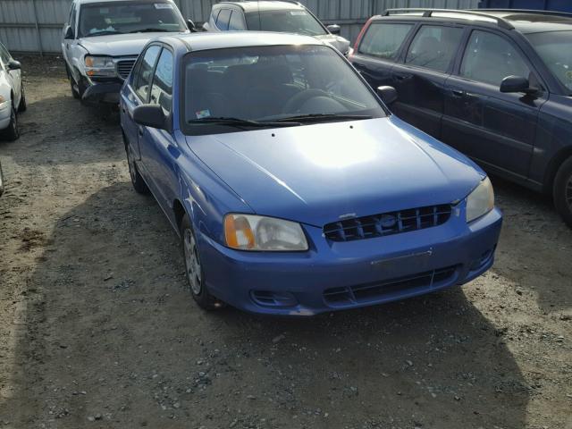 KMHCG45C72U295527 - 2002 HYUNDAI ACCENT GL BLUE photo 1