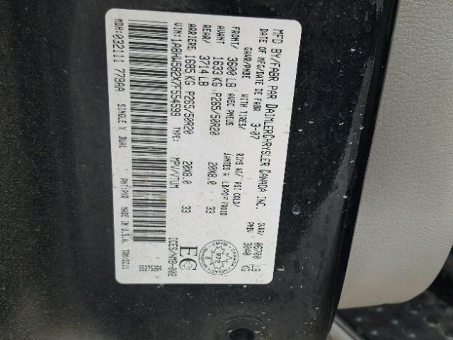 1A8HW582X7F554599 - 2007 CHRYSLER ASPEN LIMI BLACK photo 10