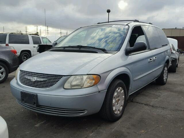 2C8GP44301R215728 - 2001 CHRYSLER TOWN & COU BLUE photo 2