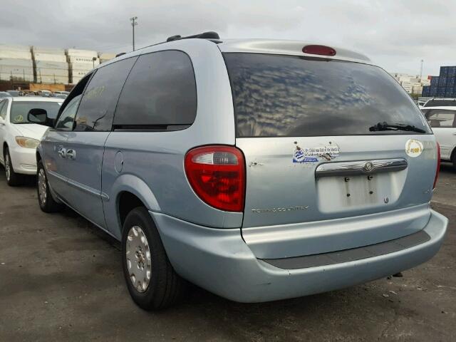 2C8GP44301R215728 - 2001 CHRYSLER TOWN & COU BLUE photo 3