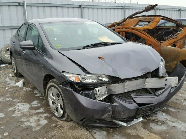 2HGFB2F40EH003267 - 2014 HONDA CIVIC LX GRAY photo 1