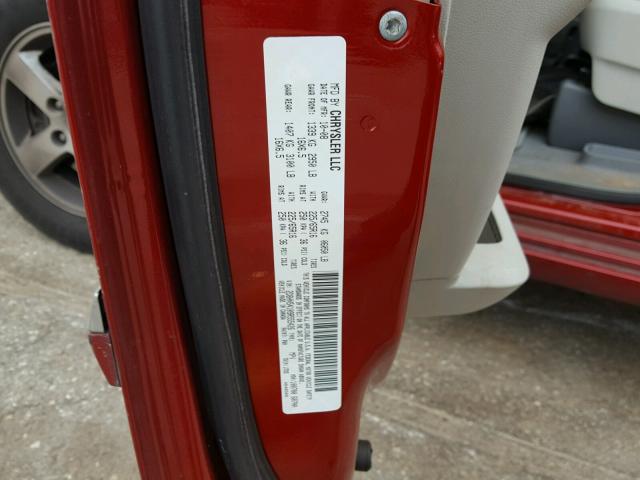 2D8HN54109R555426 - 2009 DODGE GRAND CARA RED photo 10