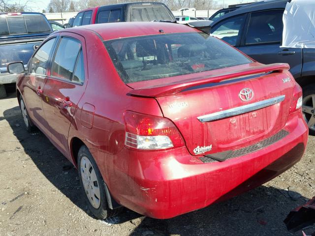 JTDBT4K34A1360480 - 2010 TOYOTA YARIS RED photo 3