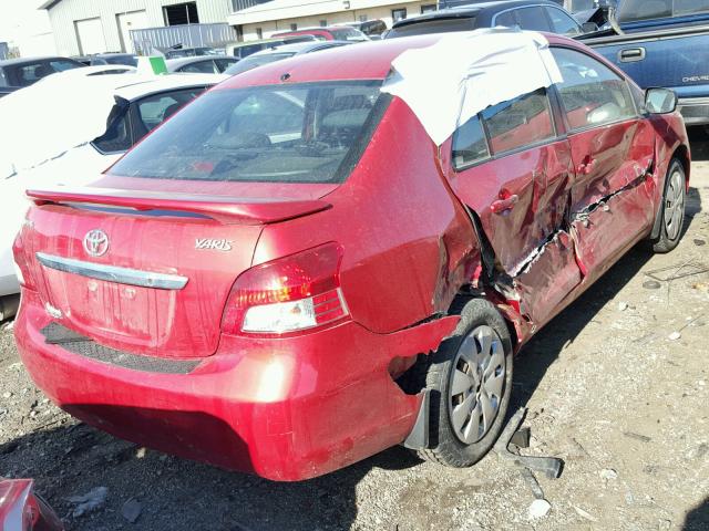 JTDBT4K34A1360480 - 2010 TOYOTA YARIS RED photo 4