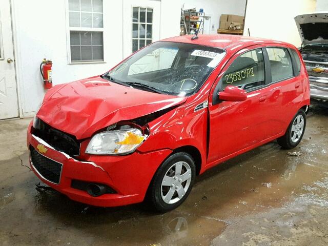 KL1TD6DE9AB116241 - 2010 CHEVROLET AVEO LS RED photo 2