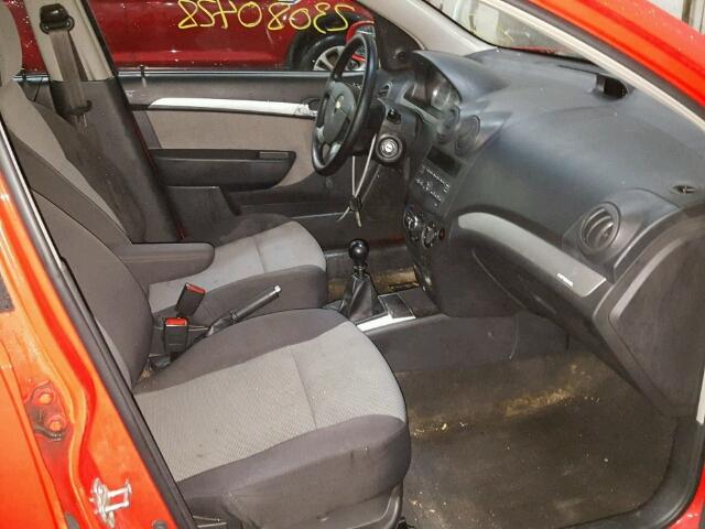 KL1TD6DE9AB116241 - 2010 CHEVROLET AVEO LS RED photo 5