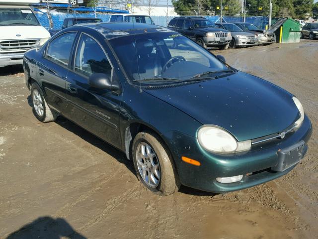 1B3ES46C2YD523650 - 2000 DODGE NEON BASE GREEN photo 1