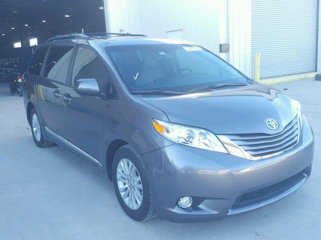 5TDYK3DC9FS563895 - 2015 TOYOTA SIENNA XLE GRAY photo 1