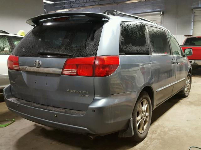 5TDZA22C54S110956 - 2004 TOYOTA SIENNA XLE BLUE photo 4