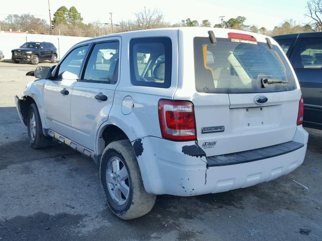 1FMCU02Z58KB85980 - 2008 FORD ESCAPE XLS WHITE photo 3