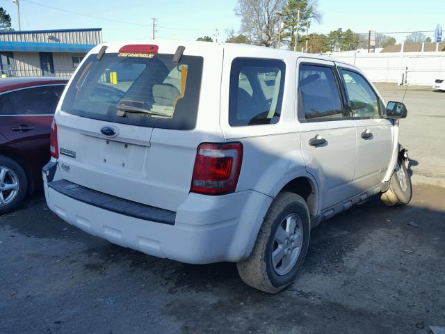 1FMCU02Z58KB85980 - 2008 FORD ESCAPE XLS WHITE photo 4