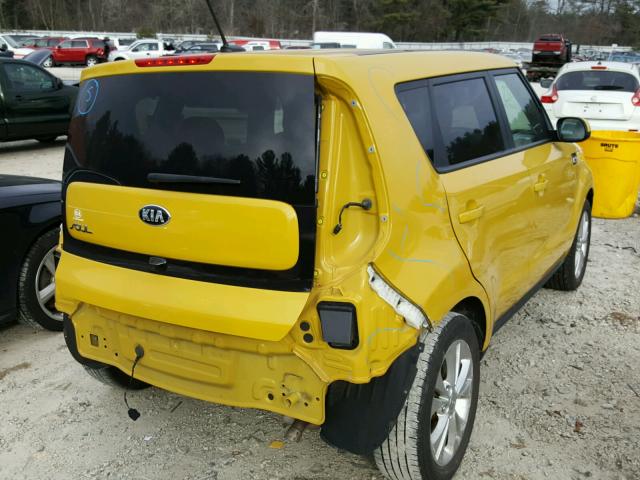 KNDJP3A52G7240275 - 2016 KIA SOUL + YELLOW photo 4