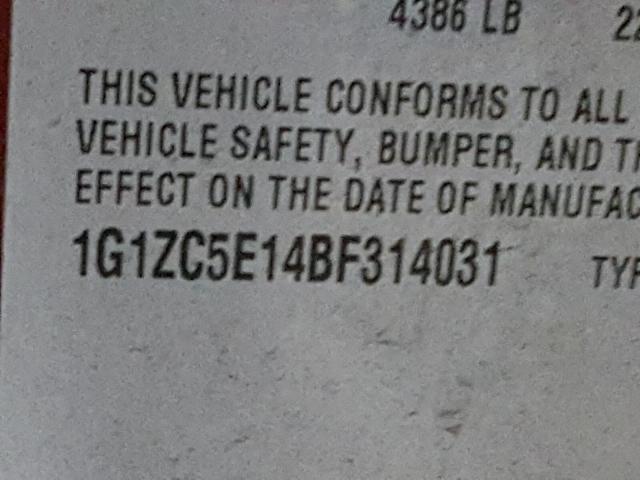 1G1ZC5E14BF314031 - 2011 CHEVROLET MALIBU 1LT 红色 照片 10