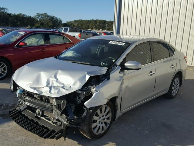 3N1AB7AP2EY302828 - 2014 NISSAN SENTRA S SILVER photo 2