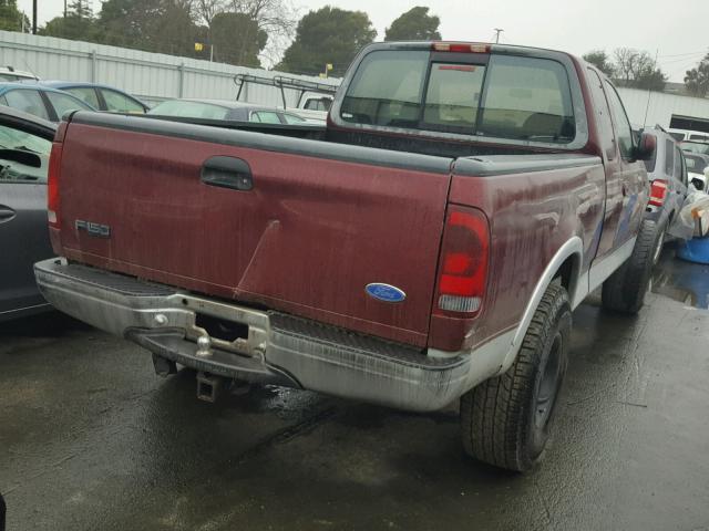 1FTDX17W1VKB97351 - 1997 FORD F150 BURGUNDY photo 4