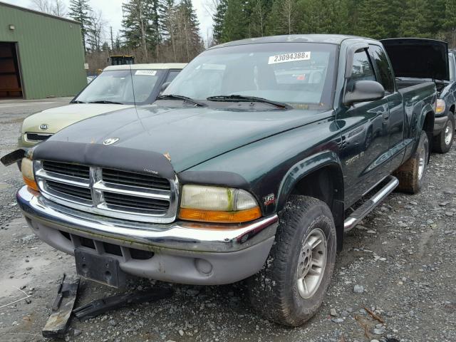 1B7GG22N0YS504496 - 2000 DODGE DAKOTA GREEN photo 2