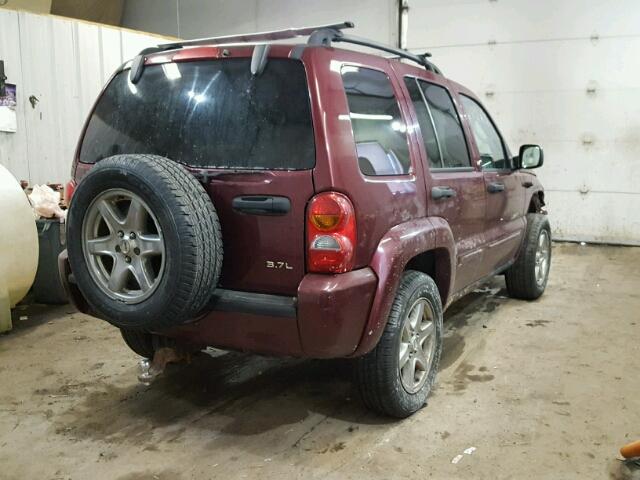 1J4GL58K03W559990 - 2003 JEEP LIBERTY LI BURGUNDY photo 4