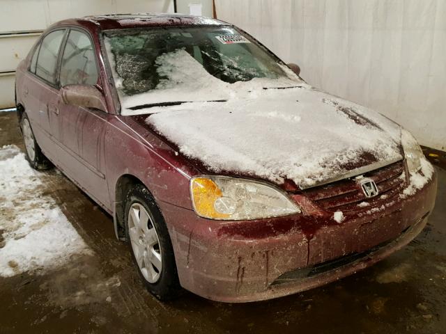 2HGES26722H581405 - 2002 HONDA CIVIC EX BURGUNDY photo 1