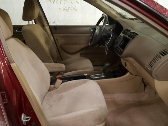 2HGES26722H581405 - 2002 HONDA CIVIC EX ბურგუნდია ფოტო 5