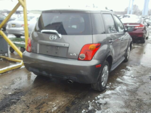 JTKKT624650106309 - 2005 TOYOTA SCION XA GRAY photo 4