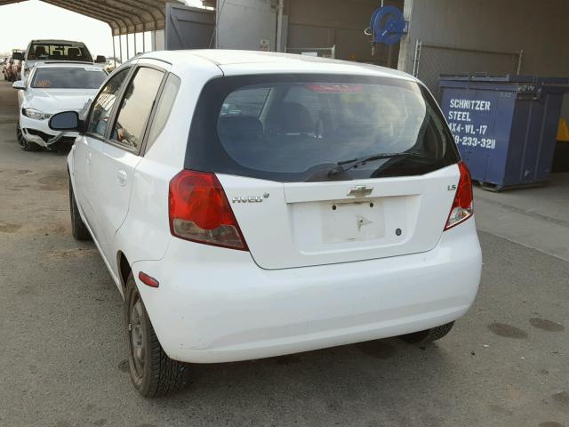 KL1TD66677B714620 - 2007 CHEVROLET AVEO BASE WHITE photo 3