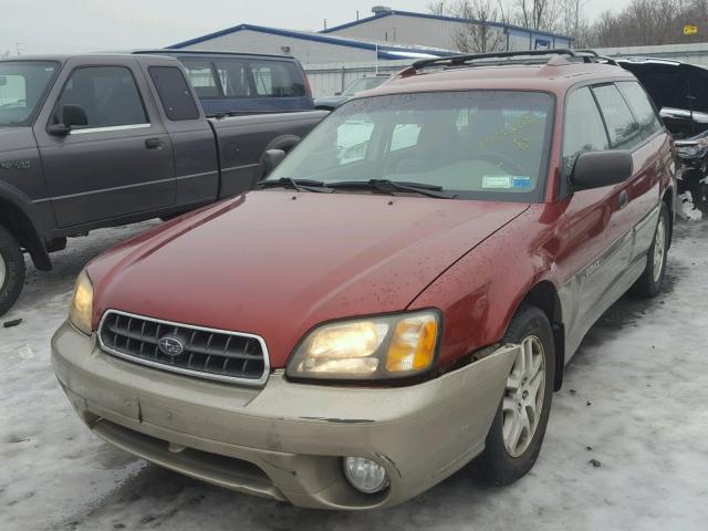 4S3BH675X47612208 - 2004 SUBARU LEGACY OUT RED photo 2