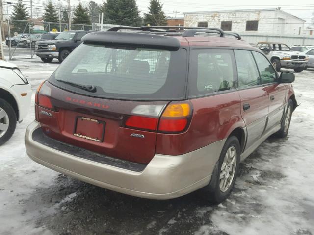 4S3BH675X47612208 - 2004 SUBARU LEGACY OUT RED photo 4