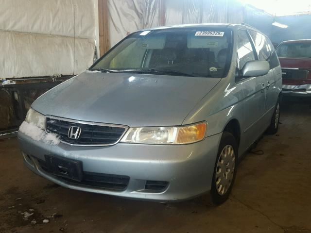 2HKRL18982H585231 - 2002 HONDA ODYSSEY EX BLUE photo 2