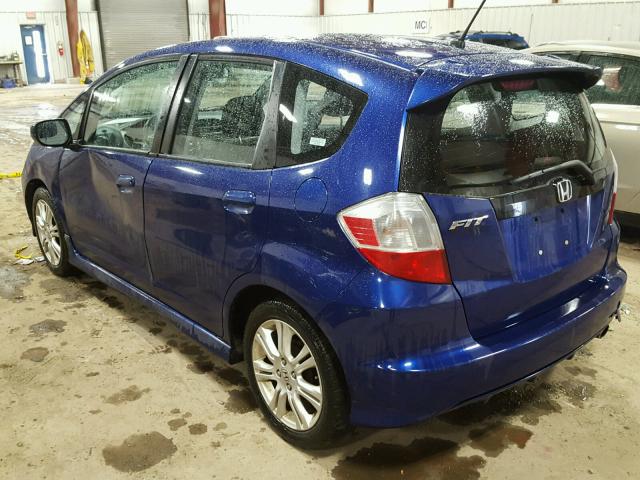 JHMGE88469S029072 - 2009 HONDA FIT SPORT BLUE photo 3