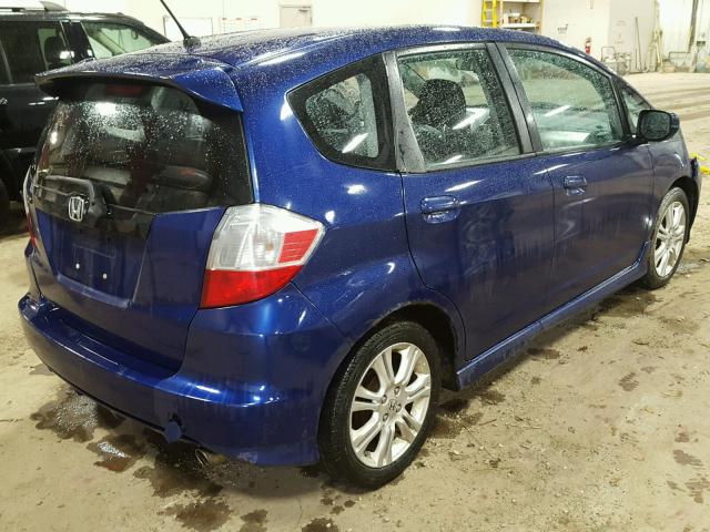 JHMGE88469S029072 - 2009 HONDA FIT SPORT BLUE photo 4