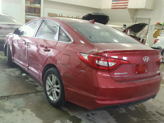 5NPE24AF3HH571345 - 2017 HYUNDAI SONATA SE RED photo 3