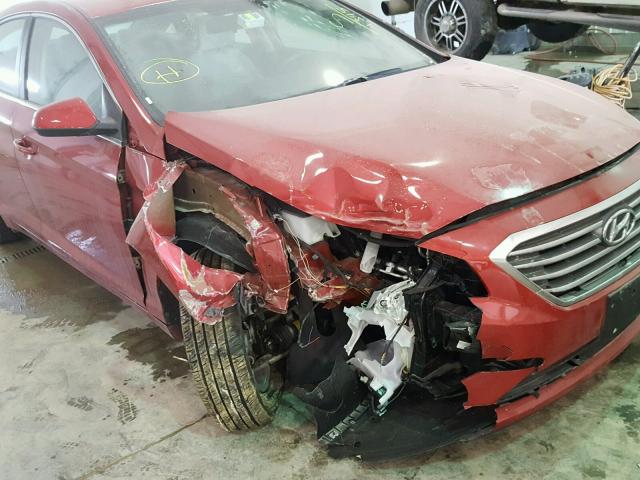 5NPE24AF3HH571345 - 2017 HYUNDAI SONATA SE RED photo 9