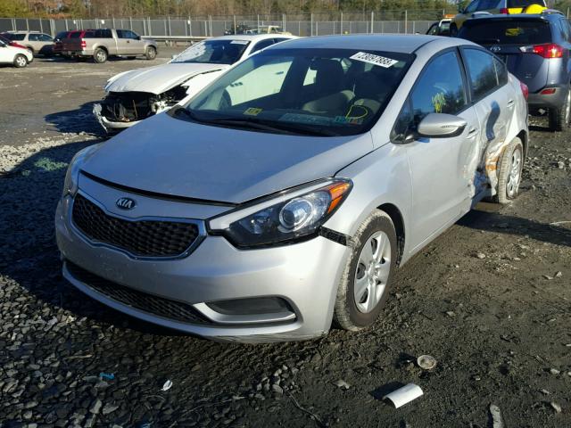 KNAFX4A66F5428342 - 2015 KIA FORTE LX SILVER photo 2