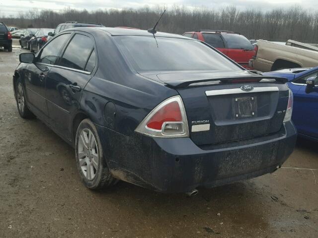 3FAHP08188R165579 - 2008 FORD FUSION SEL BLUE photo 3